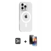 MARSİLYAN™- iPhone 16 Pro Max Kılıf Pusula Form Özel Seri - Siyah 3D Antistatik Mat Seramik Nano Ekran Koruyucu + PVD Metal Kamera Lens - SH