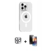 MARSİLYAN™- iPhone 16 Pro Max Kılıf Pusula Form Özel Seri - Siyah 3D Antistatik Mat Seramik Nano Ekran Koruyucu + Pers Alüminyum Kamera Lens - GI