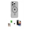 MARSİLYAN™- iPhone 16 Pro Max Kılıf Pusula Form Özel Seri - Siyah 3D Antistatik Mat Seramik Nano Ekran Koruyucu + Raze Metal Kamera Lens - NLGY