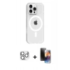 MARSİLYAN™- iPhone 16 Pro Max Kılıf Pusula Form Özel Seri - Siyah 3D Antistatik Mat Seramik Nano Ekran Koruyucu + Pers Alüminyum Kamera Lens - GS