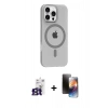MARSİLYAN™- iPhone 16 Pro Max Kılıf Pusula Form Özel Seri - Siyah 3D Antistatik Mat Seramik Nano Ekran Koruyucu + Bilvis Titan Kamera Lens - TMGI