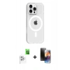 MARSİLYAN™- iPhone 16 Pro Max Kılıf Pusula Form Özel Seri - Siyah 3D Antistatik Mat Seramik Nano Ekran Koruyucu + Raze Metal Kamera Lens - BZ