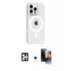 MARSİLYAN™- iPhone 16 Pro Max Kılıf Pusula Form Özel Seri - Siyah 3D Antistatik Mat Seramik Nano Ekran Koruyucu + PVD Metal Kamera Lens - GS