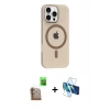 MARSİLYAN™- iPhone 16 Pro Max Kılıf Pusula Form Özel Seri - Siyah 3D Antistatik Seramik Nano Ekran Koruyucu + Raze Metal Kamera Lens - CLTM