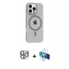MARSİLYAN™- iPhone 16 Pro Max Kılıf Pusula Form Özel Seri - Siyah 3D Antistatik Seramik Nano Ekran Koruyucu + Pers Alüminyum Kamera Lens - GI