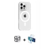 MARSİLYAN™- iPhone 16 Pro Max Kılıf Pusula Form Özel Seri - Siyah 3D Antistatik Seramik Nano Ekran Koruyucu + Pers Alüminyum Kamera Lens - GI