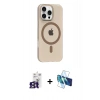 MARSİLYAN™- iPhone 16 Pro Max Kılıf Pusula Form Özel Seri - Siyah 3D Antistatik Seramik Nano Ekran Koruyucu + Bilvis Titan Kamera Lens - TMGI