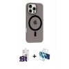 MARSİLYAN™- iPhone 16 Pro Max Kılıf Pusula Form Özel Seri - Siyah 3D Antistatik Seramik Nano Ekran Koruyucu + Bilvis Titan Kamera Lens - SH