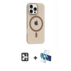MARSİLYAN™- iPhone 16 Pro Max Kılıf Pusula Form Özel Seri - Siyah 3D Antistatik Seramik Nano Ekran Koruyucu + PVD Metal Kamera Lens - GS