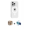 MARSİLYAN™- iPhone 16 Pro Max Kılıf Pusula Form Özel Seri - Siyah 3D Antistatik Seramik Nano Ekran Koruyucu + Pers Alüminyum Kamera Lens - CLTM
