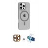 MARSİLYAN™- iPhone 16 Pro Max Kılıf Pusula Form Özel Seri - Siyah 3D Antistatik Seramik Nano Ekran Koruyucu + Pers Alüminyum Kamera Lens - CLTM