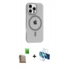MARSİLYAN™- iPhone 16 Pro Max Kılıf Pusula Form Özel Seri - Siyah 3D Antistatik Seramik Nano Ekran Koruyucu + Raze Metal Kamera Lens - CLTM