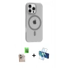 MARSİLYAN™- iPhone 16 Pro Max Kılıf Pusula Form Özel Seri - Siyah 3D Antistatik Seramik Nano Ekran Koruyucu + Raze Metal Kamera Lens - NLGY