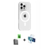 MARSİLYAN™- iPhone 16 Pro Max Kılıf Pusula Form Özel Seri - Siyah 3D Antistatik Seramik Nano Ekran Koruyucu + Raze Metal Kamera Lens - SH