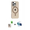 MARSİLYAN™- iPhone 16 Pro Max Kılıf Pusula Form Özel Seri - Siyah 3D Antistatik Seramik Nano Ekran Koruyucu + Raze Metal Kamera Lens - NLGY