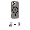 MARSİLYAN™- iPhone 16 Pro Max Kılıf Pusula Form Özel Seri - Siyah Bilvis 3D Cam Ekran Koruyucu + Bilvis Titan Kamera Lens - TMGI