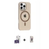 MARSİLYAN™- iPhone 16 Pro Max Kılıf Pusula Form Özel Seri - Siyah Bilvis 3D Cam Ekran Koruyucu + Bilvis Titan Kamera Lens - TMGI