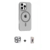 MARSİLYAN™- iPhone 16 Pro Max Kılıf Pusula Form Özel Seri - Siyah Bilvis 3D Cam Ekran Koruyucu + Pers Alüminyum Kamera Lens - GI