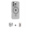 MARSİLYAN™- iPhone 16 Pro Max Kılıf Pusula Form Özel Seri - Siyah Bilvis 3D Cam Ekran Koruyucu + Pers Alüminyum Kamera Lens - GS