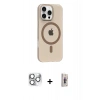 MARSİLYAN™- iPhone 16 Pro Max Kılıf Pusula Form Özel Seri - Siyah Bilvis 3D Cam Ekran Koruyucu + Pers Alüminyum Kamera Lens - GS