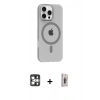 MARSİLYAN™- iPhone 16 Pro Max Kılıf Pusula Form Özel Seri - Siyah Bilvis 3D Cam Ekran Koruyucu + PVD Metal Kamera Lens - GS
