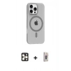 MARSİLYAN™- iPhone 16 Pro Max Kılıf Pusula Form Özel Seri - Siyah Bilvis 3D Cam Ekran Koruyucu + PVD Metal Kamera Lens - GD