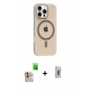 MARSİLYAN™- iPhone 16 Pro Max Kılıf Pusula Form Özel Seri - Siyah Bilvis 3D Cam Ekran Koruyucu + Raze Metal Kamera Lens - NLGY