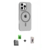 MARSİLYAN™- iPhone 16 Pro Max Kılıf Pusula Form Özel Seri - Siyah Bilvis 3D Cam Ekran Koruyucu + Raze Metal Kamera Lens - SH