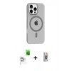 MARSİLYAN™- iPhone 16 Pro Max Kılıf Pusula Form Özel Seri - Siyah Bilvis 3D Cam Ekran Koruyucu + Raze Metal Kamera Lens - BZ