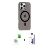 MARSİLYAN™- iPhone 16 Pro Max Kılıf Pusula Form Özel Seri - Siyah Bilvis 3X AR Hayalet Cam Ekran Koruyucu + Raze Metal Kamera Lens - BZ