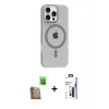 MARSİLYAN™- iPhone 16 Pro Max Kılıf Pusula Form Özel Seri - Siyah Bilvis 3X AR Hayalet Cam Ekran Koruyucu + Raze Metal Kamera Lens - CLTM