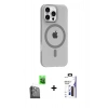 MARSİLYAN™- iPhone 16 Pro Max Kılıf Pusula Form Özel Seri - Siyah Bilvis 3X AR Hayalet Cam Ekran Koruyucu + Raze Metal Kamera Lens - SH