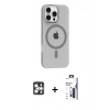 MARSİLYAN™- iPhone 16 Pro Max Kılıf Pusula Form Özel Seri - Siyah Bilvis 3X AR Hayalet Cam Ekran Koruyucu + PVD Metal Kamera Lens - GS