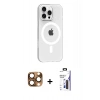 MARSİLYAN™- iPhone 16 Pro Max Kılıf Pusula Form Özel Seri - Siyah Bilvis 3X AR Hayalet Cam Ekran Koruyucu + Pers Alüminyum Kamera Lens - CLTM