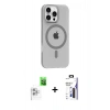 MARSİLYAN™- iPhone 16 Pro Max Kılıf Pusula Form Özel Seri - Siyah Bilvis 3X AR Hayalet Cam Ekran Koruyucu + Raze Metal Kamera Lens - BZ