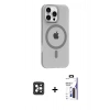 MARSİLYAN™- iPhone 16 Pro Max Kılıf Pusula Form Özel Seri - Siyah Bilvis 3X AR Hayalet Cam Ekran Koruyucu + PVD Metal Kamera Lens - SH