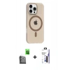 MARSİLYAN™- iPhone 16 Pro Max Kılıf Pusula Form Özel Seri - Siyah Bilvis 3X AR Hayalet Cam Ekran Koruyucu + Raze Metal Kamera Lens - SH