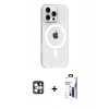 MARSİLYAN™- iPhone 16 Pro Max Kılıf Pusula Form Özel Seri - Siyah Bilvis 3X AR Hayalet Cam Ekran Koruyucu + PVD Metal Kamera Lens - GS