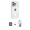 MARSİLYAN™- iPhone 16 Pro Max Kılıf Pusula Form Özel Seri - Siyah Bilvis 3X AR Hayalet Cam Ekran Koruyucu + PVD Metal Kamera Lens - SH