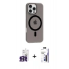 MARSİLYAN™- iPhone 16 Pro Max Kılıf Pusula Form Özel Seri - Siyah Bilvis 3X AR Hayalet Cam Ekran Koruyucu + Bilvis Titan Kamera Lens - SH