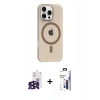 MARSİLYAN™- iPhone 16 Pro Max Kılıf Pusula Form Özel Seri - Siyah Bilvis 3X AR Hayalet Cam Ekran Koruyucu + Bilvis Titan Kamera Lens - SH