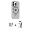 MARSİLYAN™- iPhone 16 Pro Max Kılıf Pusula Form Özel Seri - Siyah Bilvis 3X AR HD Cam Ekran Koruyucu + Pers Alüminyum Kamera Lens - GS