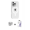 MARSİLYAN™- iPhone 16 Pro Max Kılıf Pusula Form Özel Seri - Siyah Bilvis 3X AR HD Cam Ekran Koruyucu + Pers Alüminyum Kamera Lens - GS
