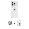 MARSİLYAN™- iPhone 16 Pro Max Kılıf Pusula Form Özel Seri - Siyah Bilvis 3X AR HD Cam Ekran Koruyucu + Pers Alüminyum Kamera Lens - GI