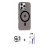 MARSİLYAN™- iPhone 16 Pro Max Kılıf Pusula Form Özel Seri - Siyah Bilvis 3X AR HD Cam Ekran Koruyucu + Pers Alüminyum Kamera Lens - GI