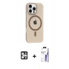 MARSİLYAN™- iPhone 16 Pro Max Kılıf Pusula Form Özel Seri - Siyah Bilvis 3X AR HD Cam Ekran Koruyucu + PVD Metal Kamera Lens - GS