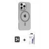 MARSİLYAN™- iPhone 16 Pro Max Kılıf Pusula Form Özel Seri - Siyah Bilvis 3X AR HD Cam Ekran Koruyucu + PVD Metal Kamera Lens - SH