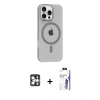 MARSİLYAN™- iPhone 16 Pro Max Kılıf Pusula Form Özel Seri - Siyah Bilvis 3X AR HD Cam Ekran Koruyucu + PVD Metal Kamera Lens - GS