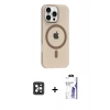 MARSİLYAN™- iPhone 16 Pro Max Kılıf Pusula Form Özel Seri - Siyah Bilvis 3X AR HD Cam Ekran Koruyucu + PVD Metal Kamera Lens - SH