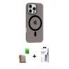MARSİLYAN™- iPhone 16 Pro Max Kılıf Pusula Form Özel Seri - Siyah Bilvis 3X AR HD Cam Ekran Koruyucu + Raze Metal Kamera Lens - CLTM